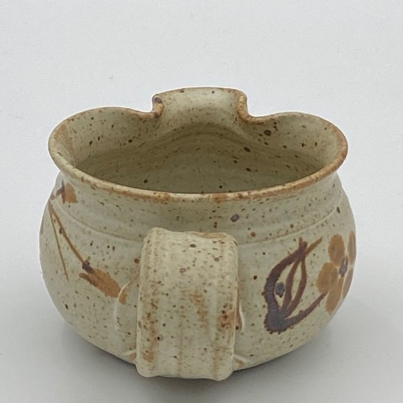 Hand Thrown Studio Art Pottery Creamer w/ Flowers - Picture 3 of 10